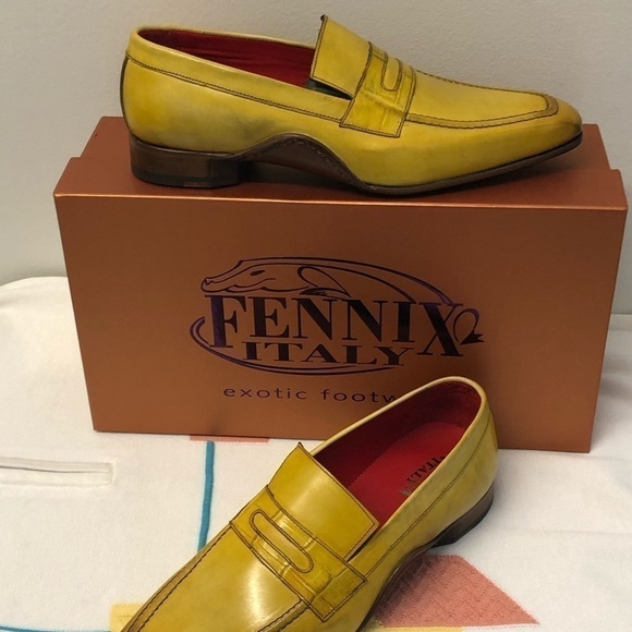 Fennix Italy  shoe mustard calfskin/alligator